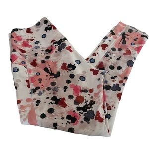 Yoga Athletic Pants M Legend Paint Splatter Print Leggings Capri Workout Medium